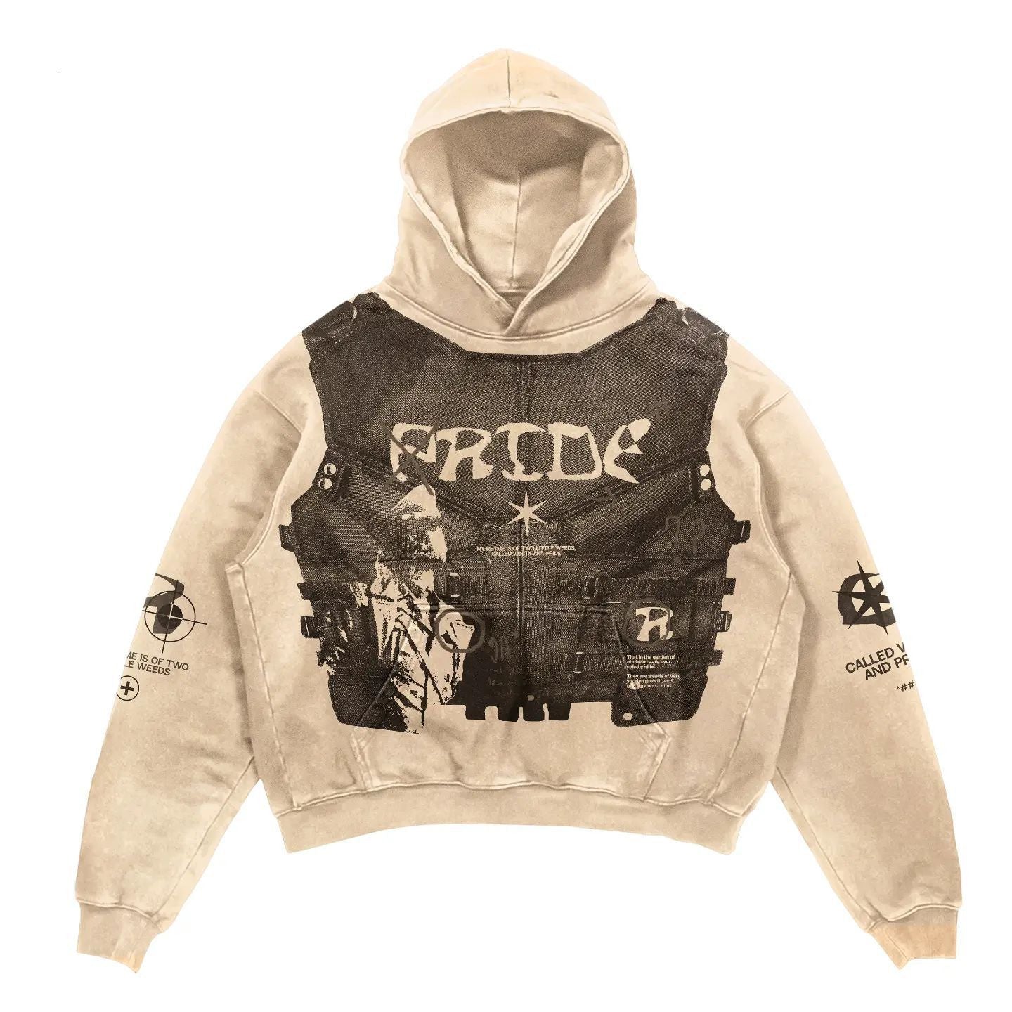 Gothic Patchwork Oversized Pullover Hoodie