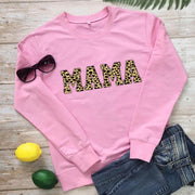 Leopard Print Mom Sweatshirt Casual Crewneck