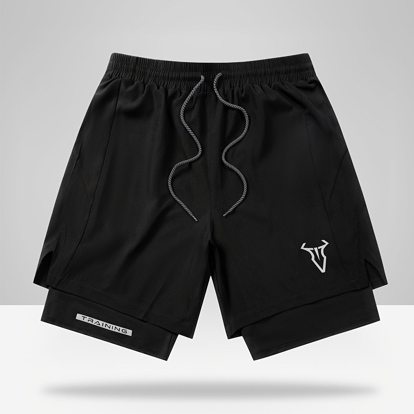 Men's Athletic Shorts with Geometric Pattern