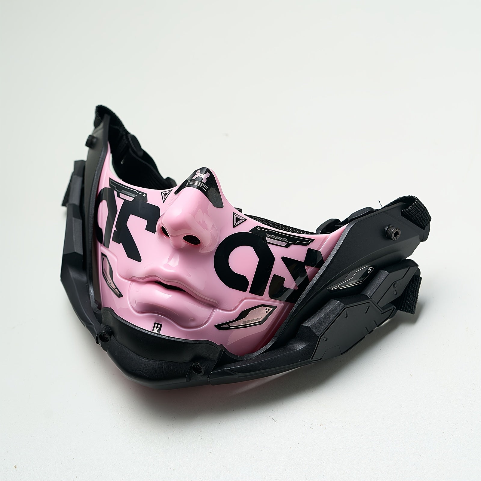Women’s Cyber‑Style Half‑Face Mechanical Mask for Halloween and Cosplay