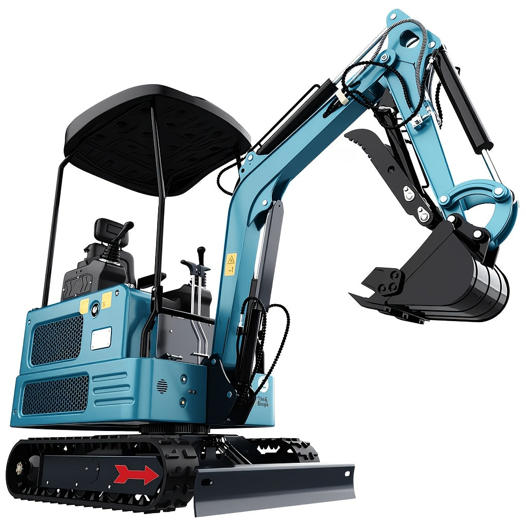 4000 lb Crawler Mini Excavator with Hydraulic Thumb, Twin-Cylinder Diesel Engine and All-Terrain Tracks