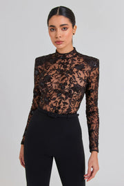 Elegance Lace See-Through Long Sleeve Evening Jumpsuit