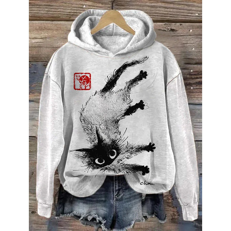 Women's Trendy Digital Print Graphic Hoodie