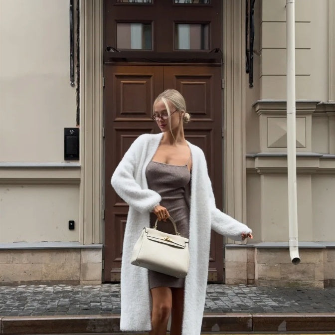 Sweater Cardigan Jacket White Versatile Women's Clothing
