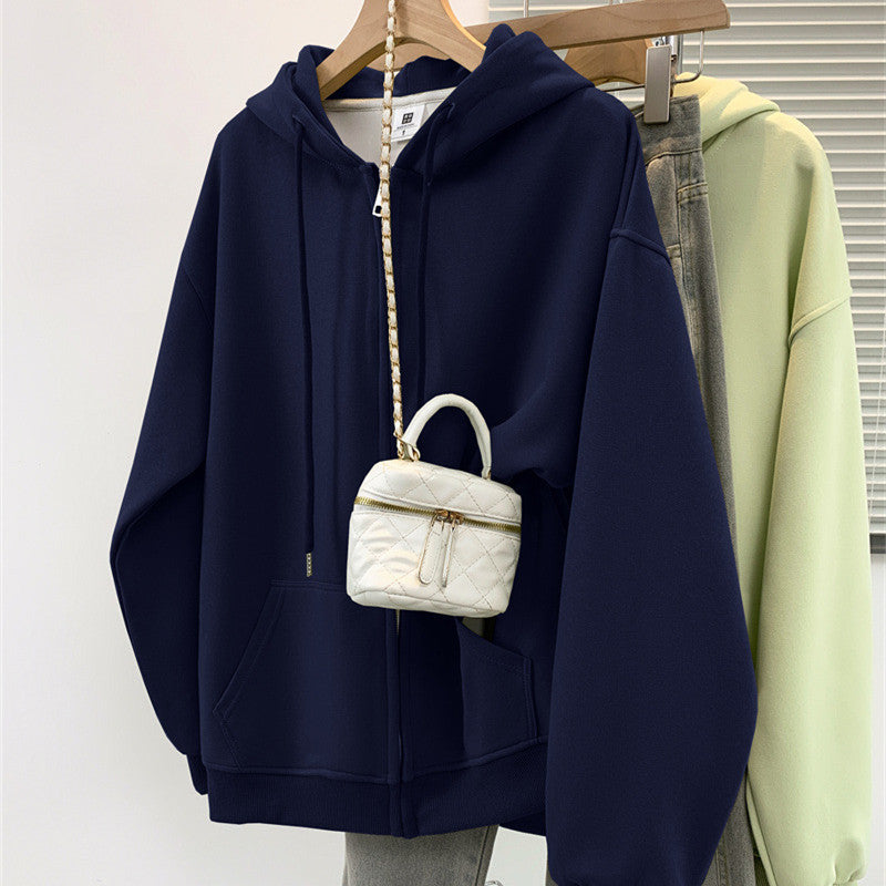 Women's Cozy Cotton Hooded Zip-Up Sweatshirt