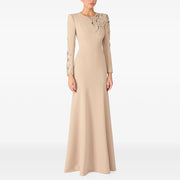 Heavy-duty Beaded and Diamond-embellished Long Dress