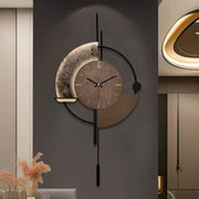 Large Modern Wall Clock with Pendulum - Silent Non-Ticking Quartz Movement, Oversized 16.5” to 31.5” Range (Battery, AA Not Included), Face & Black/Beige Hands - Easy-Read Arabic Numerals, Elegant Large Clock for Living Room, Bedroom