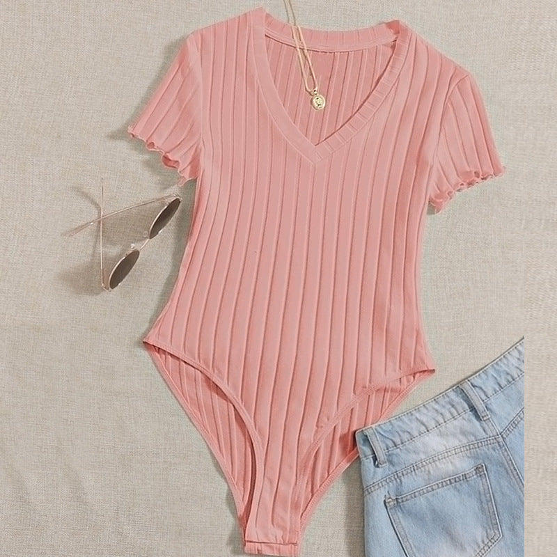 Women's Ribbed Cotton Summer Romper