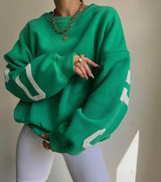 Women's Cozy Printed Thickened Long-Sleeve Sweater
