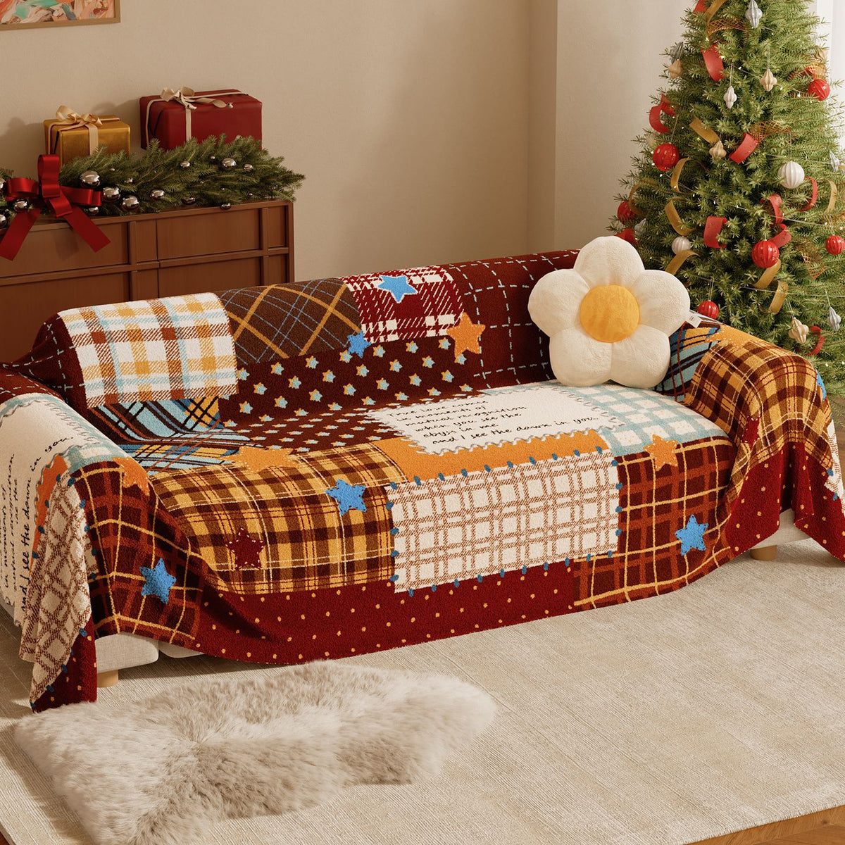 Flannel Sofa Cover Towel Sofa Blanket Cushion
