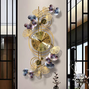 Modern style creative living room home silent fashion ginkgo leaf art wall clock