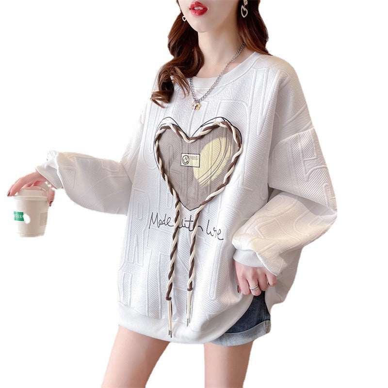 Korean Style Chic Hooded Jacquard Sweater for Women
