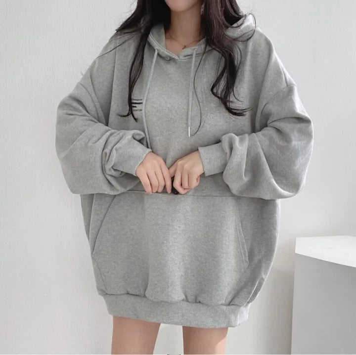 Women's Velvet Padded Hooded Sweatshirt Coat