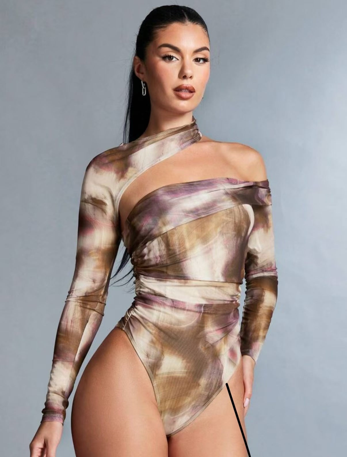 Sexy Off-Shoulder Asymmetrical Halter Bodysuit