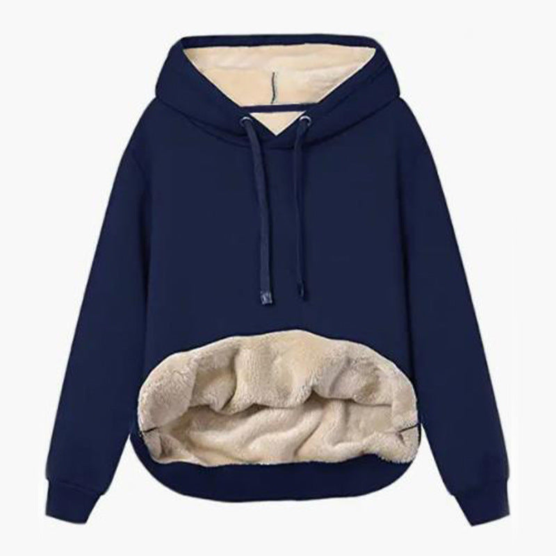 Plush Velvet Padded Hooded Winter Coat