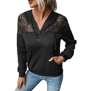 Cozy Black Long Sleeve Women's Hoodie Sweater