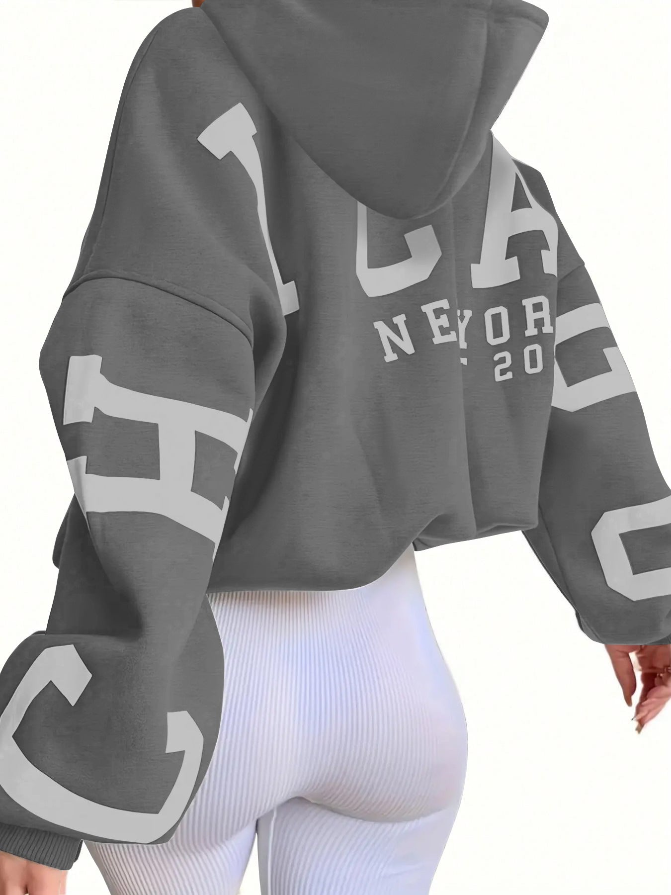 Women's Letter Print Oversized Hooded Sweatshirt