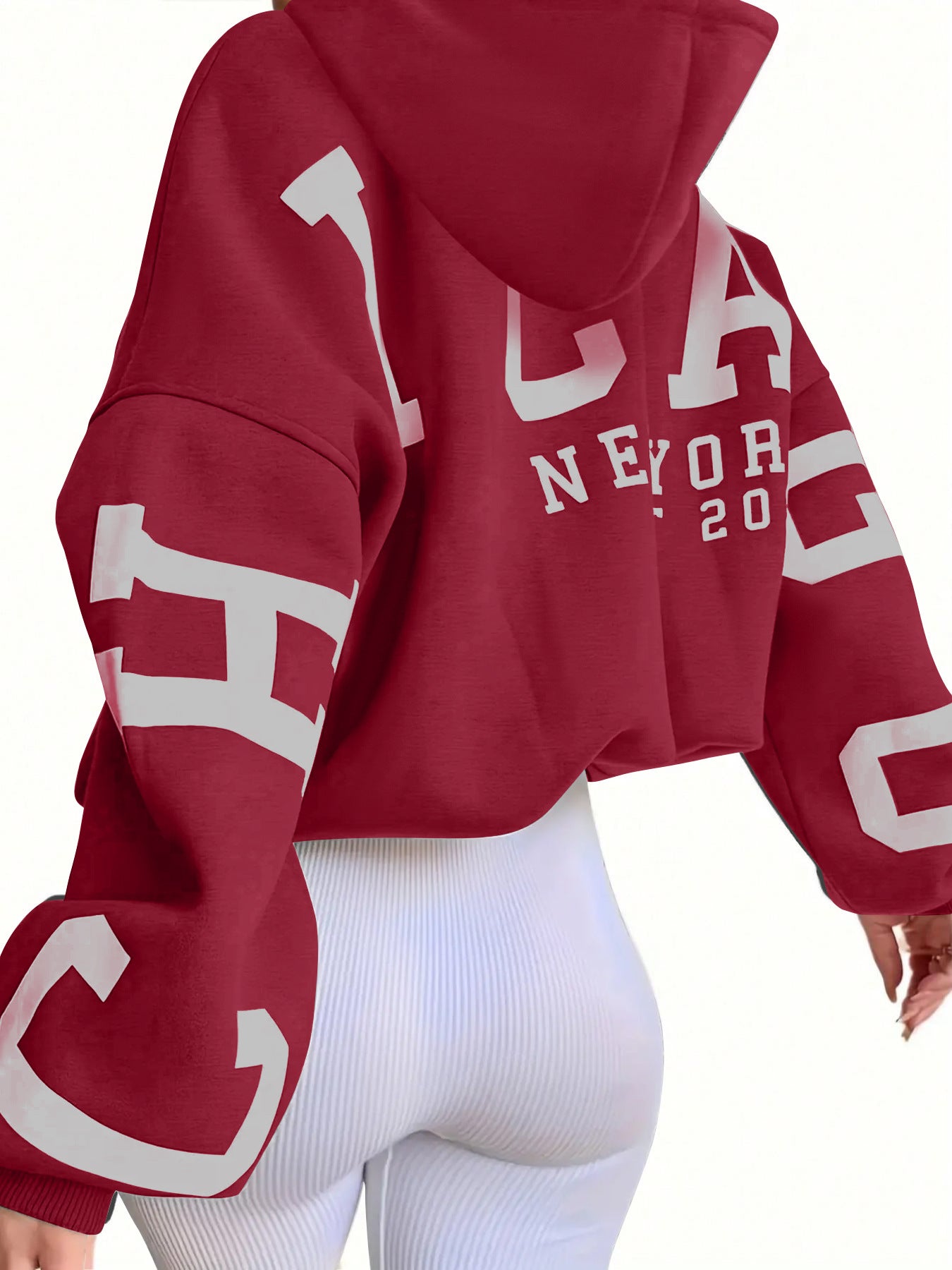 Women's Letter Print Oversized Hooded Sweatshirt