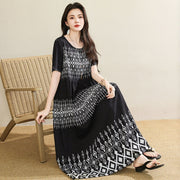 Western-style Resort Cotton-silk Dress for Women
