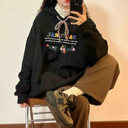 Women's Fashionable Embroidered Top With Hoodie Coat Heads