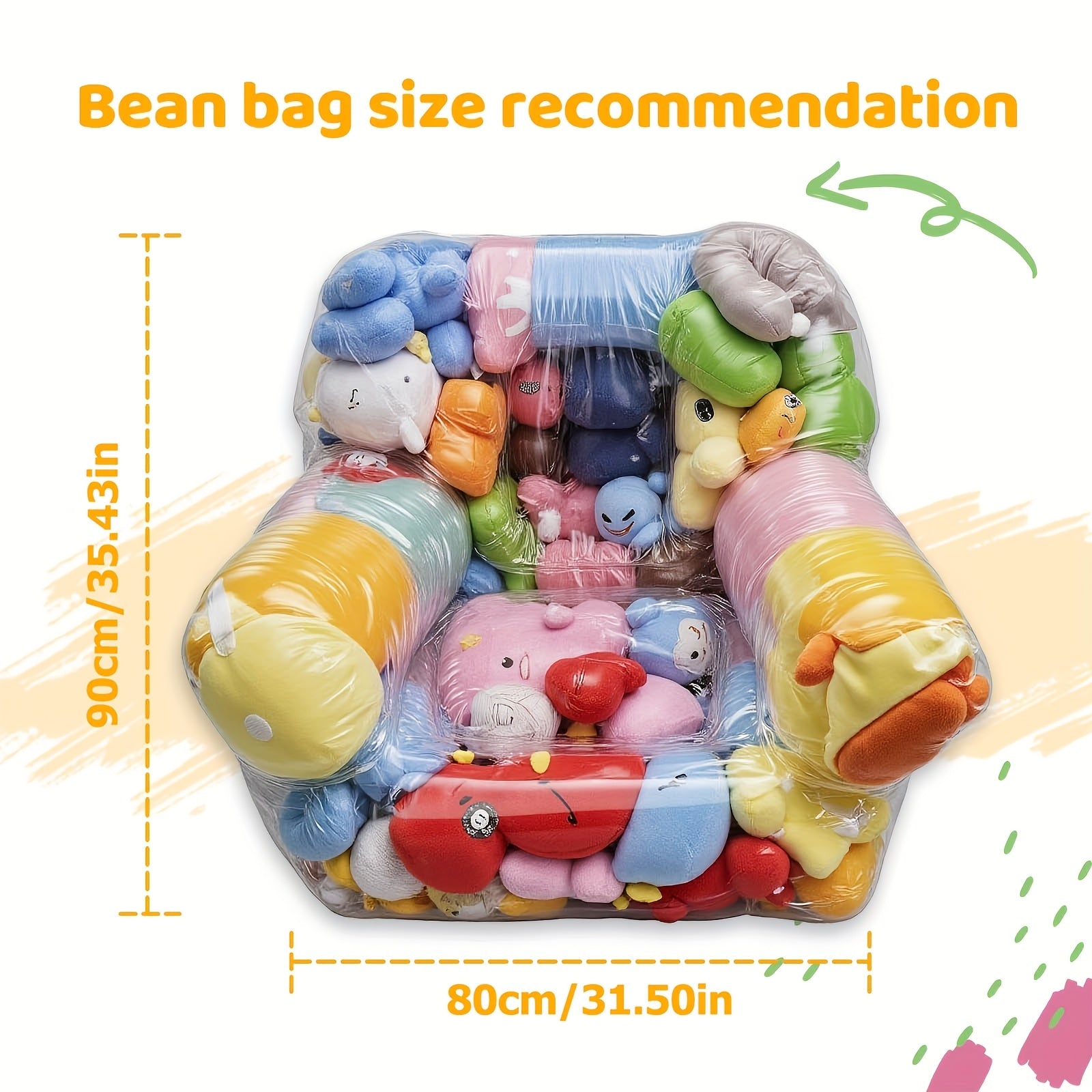 Large Capacity Transparent Plush Toy Storage Sofa – PVC, Durable and Easy‑Clean