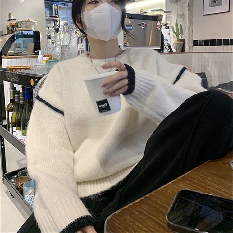 Autumn and Winter Korean Style Sweater Women's Artistic Retro