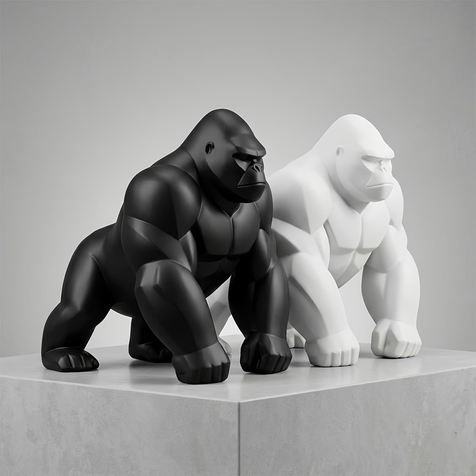Geometric gorilla sculpture for modern desk and shelf decoration
