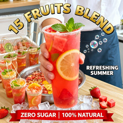 15-Fruit Tea Blend with Dried Lemon, Orange, and Dragon Fruit, 3.53 oz