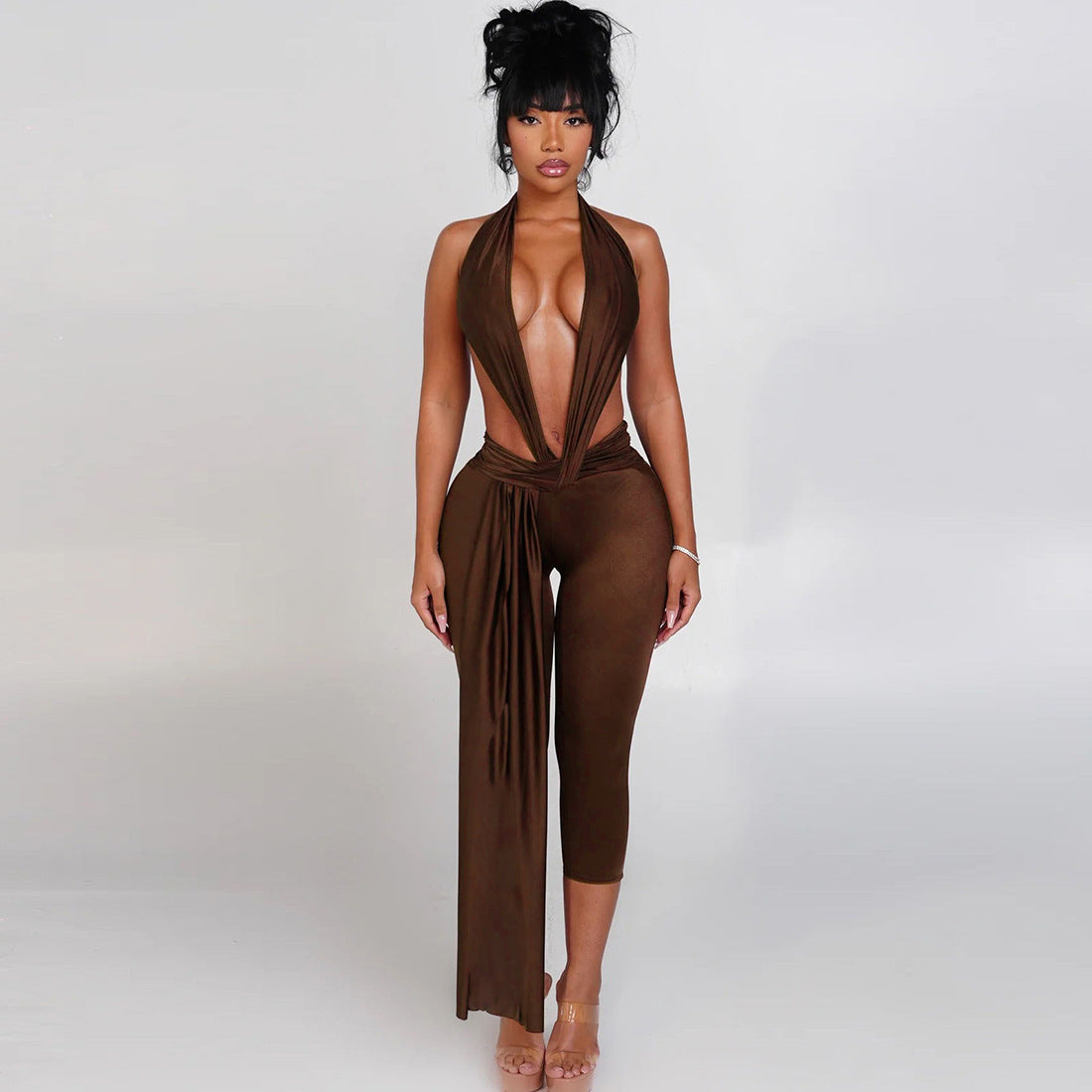 Sexy Halterneck Backless Bodycon Jumpsuit
