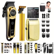 3-in-1 Set/2-in-1 Set/1pc Men's Hair Clipper Set And Beard Trimmer Set Men's Hair Clippers USB Charging Hair Clipper - LCD Power Display Suitable for Travel And Home Use, Comes with 4 Comb Attachme...