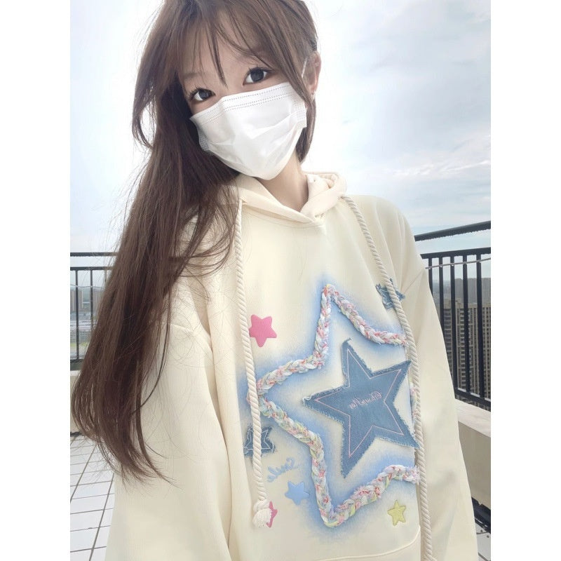 Embroidered Niche Design Hooded Sweatshirt