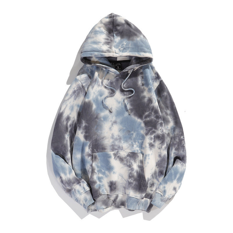 Dark Gradient Tie-Dye Oversized Streetwear Hoodie