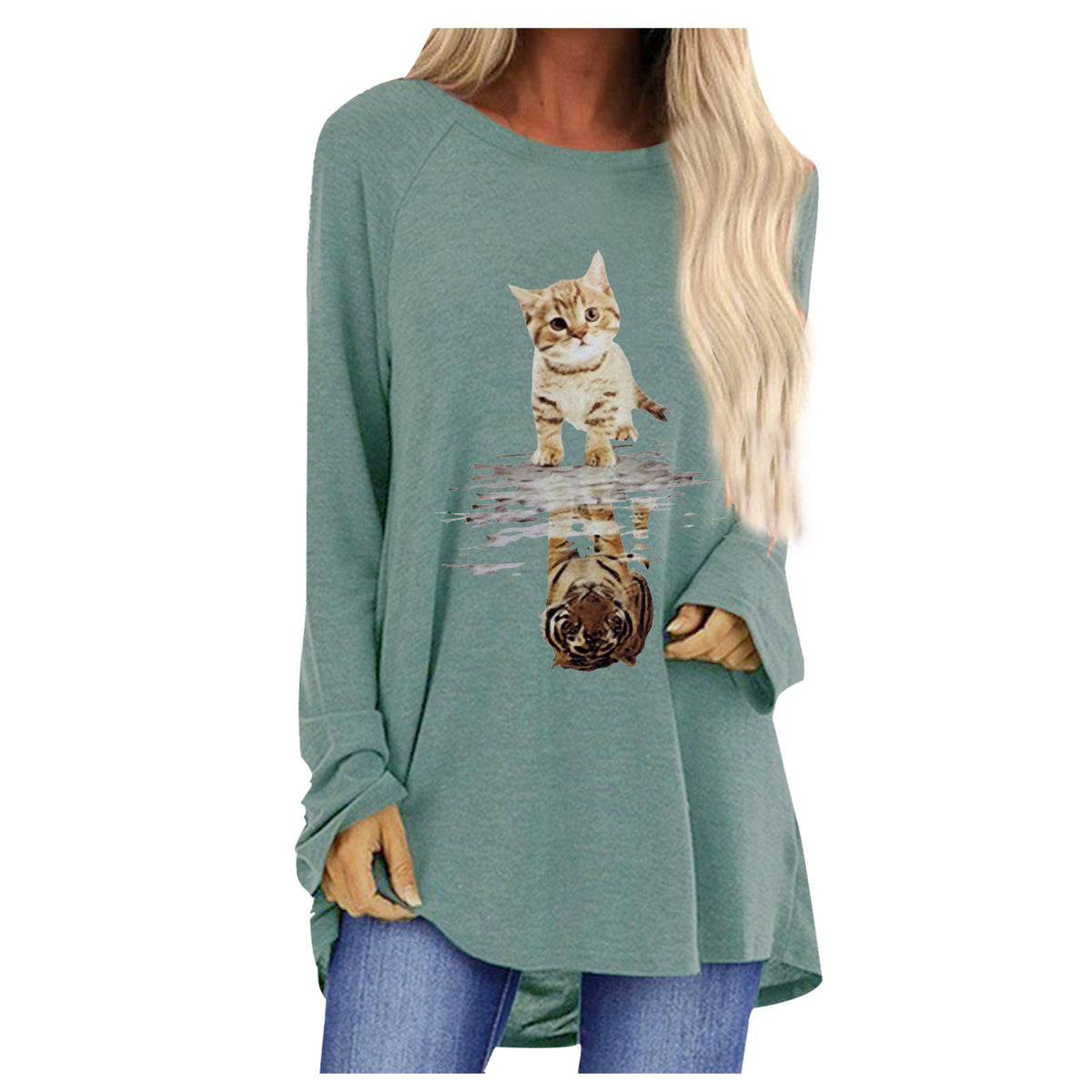 Women's Loose Round Neck Long Sleeve T-Shirt