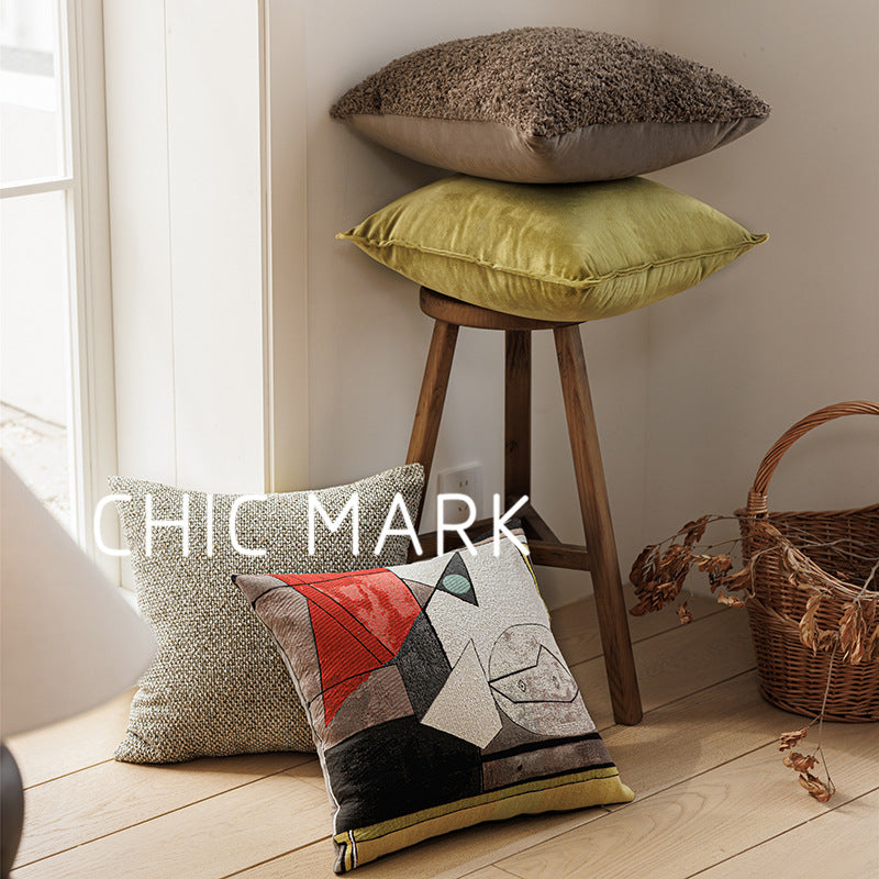 Geometric Jacquard Throw Pillow Cover with Insert – Soft Home Accent