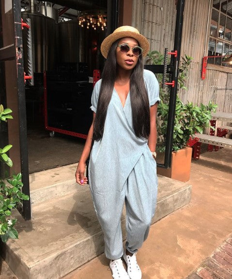 Women's Loose V-Neck Jumpsuit Chic Casual Romper