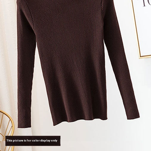 Half Turtleneck Knitted Sweater Women's Bottoming Shirt Women's Autumn and Winter