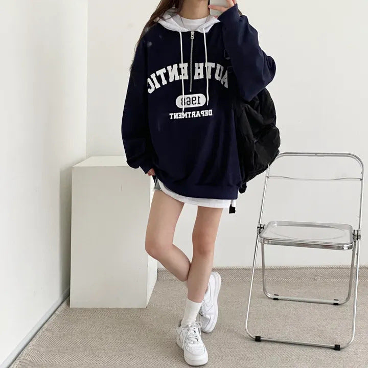 Niche Style Zip-Up Hoodie Sweatshirt
