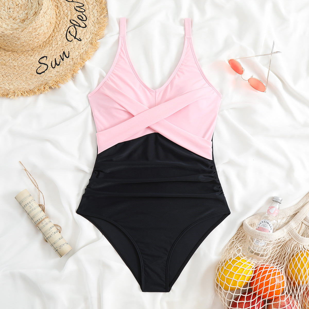 Colorblock Gradient One-Piece Swimsuit for Women