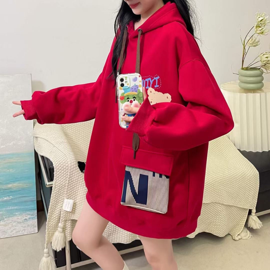 Cute Bear Hooded Oversized Sweatshirt