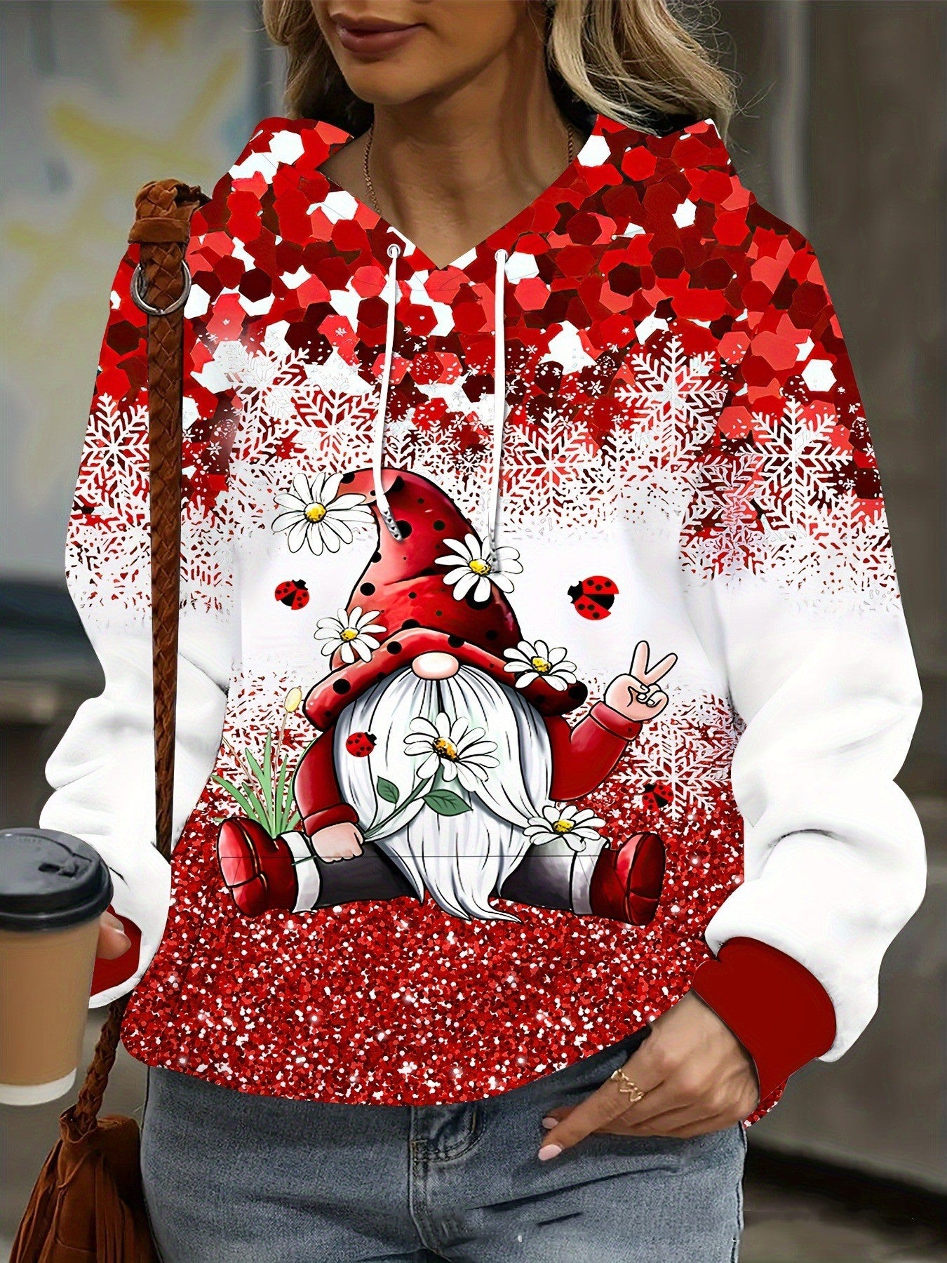 Festive 3D Christmas Print Women's Hoodie