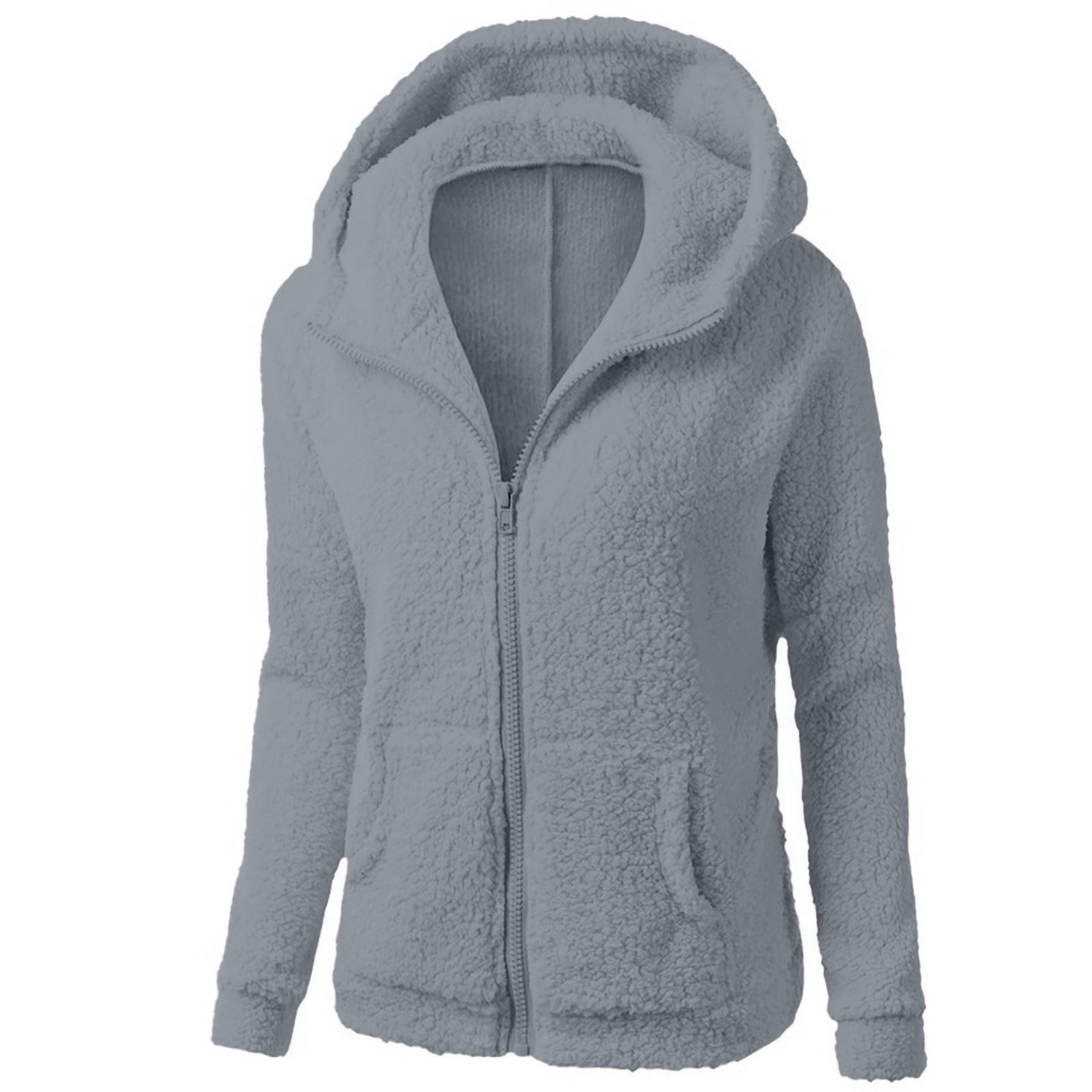 Women's Cozy Zipper Hooded Fleece Sweater