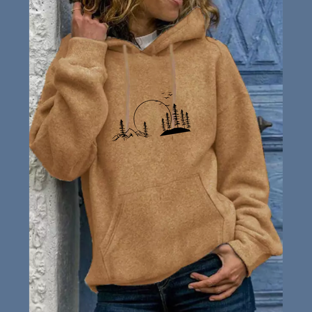 Casual Solid Color Loose Pullover Hoodie for Students