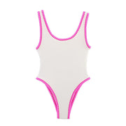 Contrast Color Slim Fit One-Piece Swimsuit