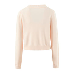 Exquisite and Versatile Cream Embroidered Knitted Cardigan