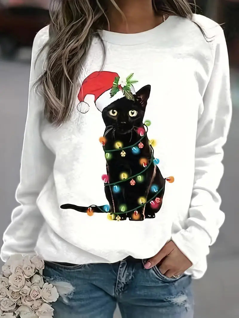 Women's Festive Christmas Round Neck Knit Sweater