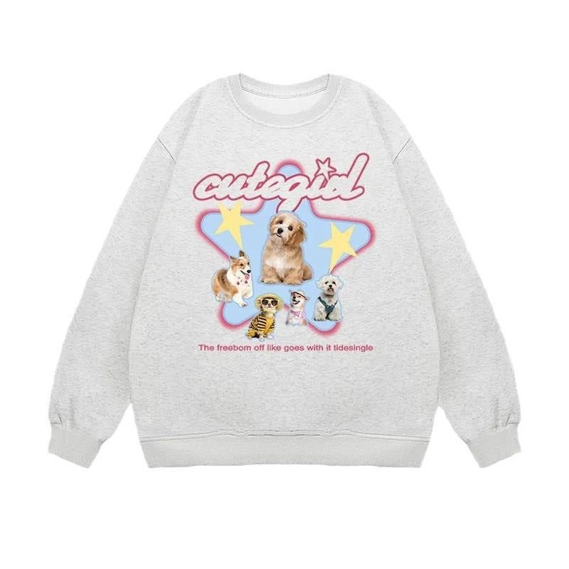 Vintage Retro Crew Neck Loose Cotton Sweater