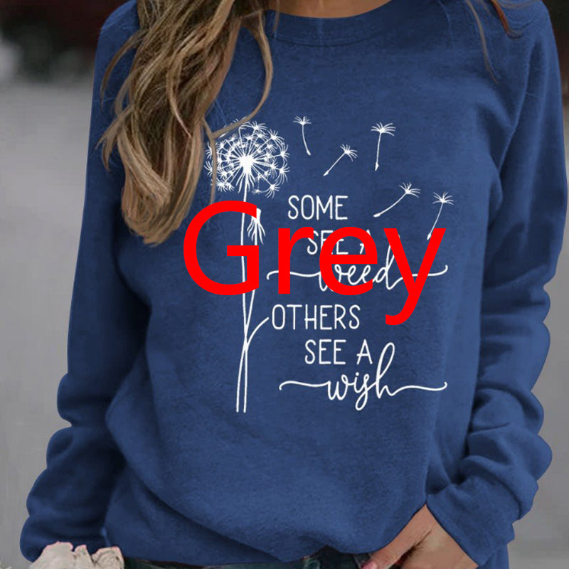 Dandelion Wishes Graphic Sweatshirt Cozy Streetwear