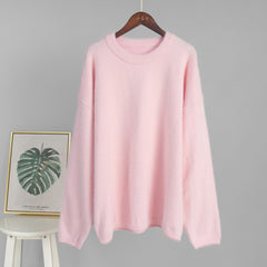 Simple Solid Color Knitted Loose Casual Sweater