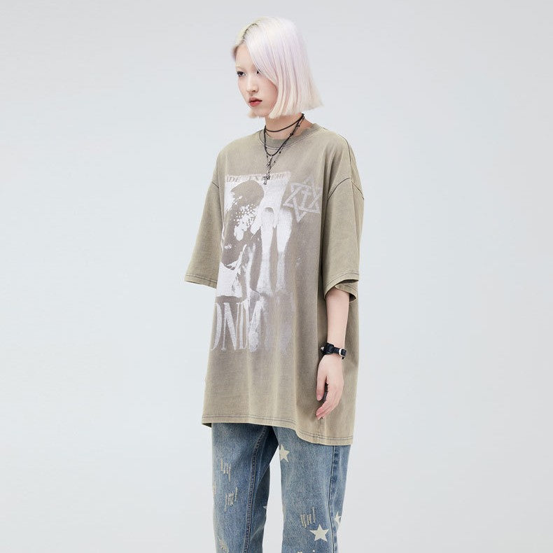 Vintage Washed Loose Short Sleeve Graphic Tee