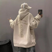 Women's Suede Hooded Pullover Cozy Casual Sweatshirt